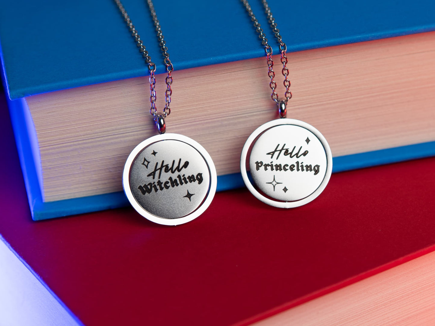 Officially Licensed Hello Witchling, Hello Princeling Spinning Necklace