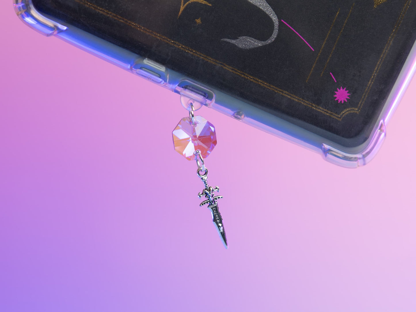 Sparkling Crystal E-Reader and Kindle Charms