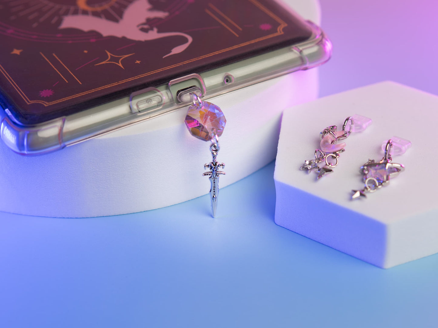 Sparkling Crystal E-Reader and Kindle Charms